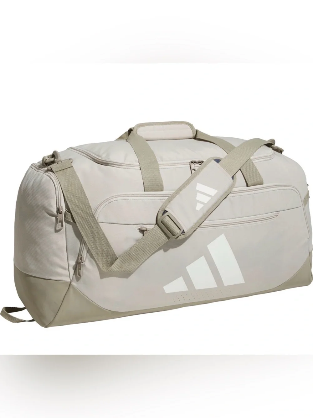 Adidas Medium Tan Beige Unisex Duffel Bag for Gym Sports Travel School NEW